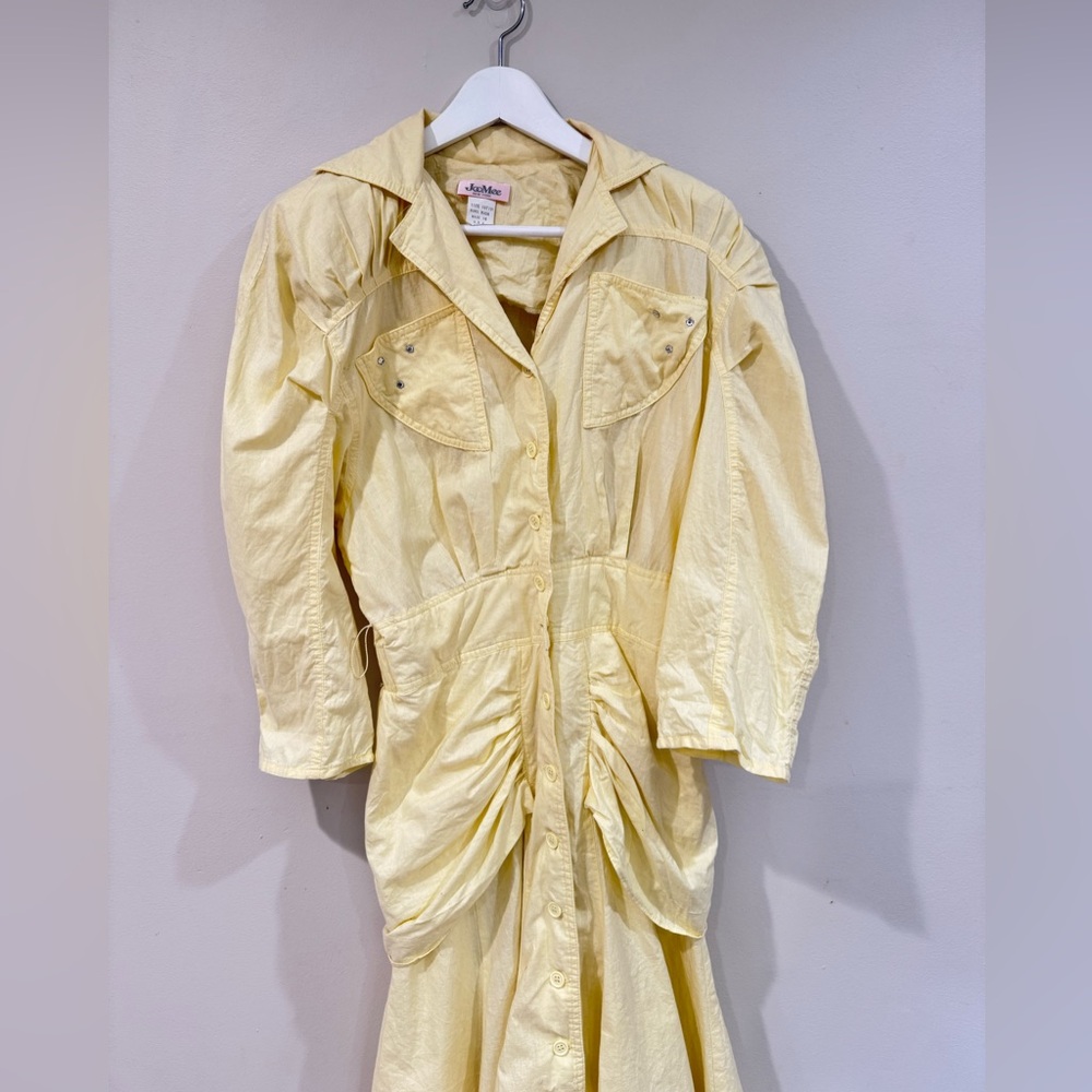 Vintage JoMee New York Yellow Cotton Dress (Made in USA)
